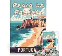 Rompecabezas de 1000 Piezas para Adolescentes: Praia da Falésia en Portugal, Juego Familiar, decoración de Pared, para Fortalecer el Amor Entre Parejas 38x26cm