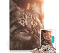 Rompecabezas de 1000 Piezas para Adolescentes Precioso Gato Siberiano, Juegos Familiares, Corte de precisión, cumpleaños y Navidad 38x52cm