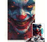 Rompecabezas de 1000 Piezas para Adolescentes: Primer Plano de la Cara de un Payaso, Juego Educativo, Ideal para Reducir el estrés, cumpleaños 50x75cm