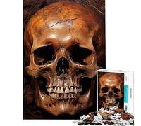 Rompecabezas de 1000 Piezas para Adolescentes Primer Plano de una Calavera Humana Un Reto para completar Mejora la Memoria Juguetes DIY para Mayores de 14 años (38x26cm)