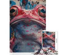 Rompecabezas de 1000 Piezas para Adolescentes Primer Plano de una Rana mojada decoración del hogar Juguetes Regalos de Amigo Secreto Juego práctico Ayuda a ejercitar el Cerebro tamaño 38x26cm