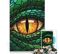 Rompecabezas de 1000 Piezas para Adolescentes: Primer Plano del Ojo del dragón, Juego Imposible, Entrena tu Cerebro y Tus Manos, Regalo de cumpleaños, Regalos 38x52cm