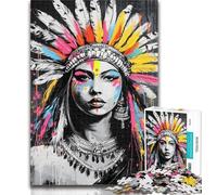 Rompecabezas de 1000 Piezas para Adolescentes, Princesas Indias, Grafiti, para Adultos, 1000 Piezas, para decoración del hogar a Partir de 14 años, 50x75cm