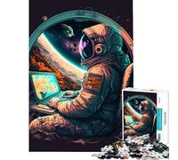 Rompecabezas de 1000 Piezas para Adolescentes Programador en el Espacio Diversión para Hacer en casa Juguetes antiestrés para decoración del hogar para Mayores de 14 años (50x75cm)