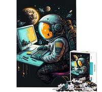 Rompecabezas de 1000 Piezas para Adolescentes Programador en el Espacio Un Reto para completar Arte Mural Educativo para Mayores de 14 años (38x52cm)