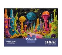 Rompecabezas De 1000 Piezas para Adolescentes Psychedelic Alien Landscape Rompecabezas para Adultos Juego Familiar Decoración del Hogar Cumpleaños Y Navidad 70x50cm/1000pcs