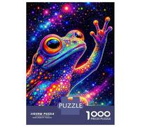 Rompecabezas De 1000 Piezas para Adolescentes Psychedelic Frog in Cosmic Galaxy Rompecabezas para Adultos Juegos Divertidos Decoración Perfecta Regalo De Cumpleaños, Regalos, 38x26cm/1000pcs