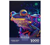 Rompecabezas De 1000 Piezas para Adolescentes Psychedelic Neon Frog Rompecabezas para Adultos Juego Práctico Pero Divertido Y Humorístico para Cumpleaños, Navidad 38x26cm/1000pcs