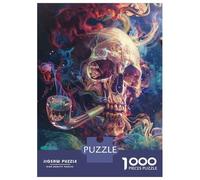 Rompecabezas De 1000 Piezas para Adolescentes Psychedelic Skull Art Print-1 Rompecabezas para Adultos Juguetes DIY para La Diversión Familiar para Cumpleaños, Navidad 52x38cm/1000pcs