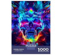 Rompecabezas De 1000 Piezas para Adolescentes Psychedelic Skull Art Print Rompecabezas Juegos Relajantes Análisis Y Lógica Juego Desafiante Regalos 70x50cm/1000pcs
