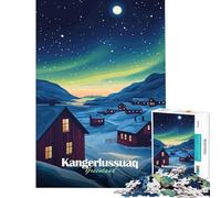 Rompecabezas de 1000 Piezas para Adolescentes Pueblo de Groenlandia Noche Juguetes Juegos Educativos Juegos Relajantes Regalo de Cumpleaños (Tamaño 38x26cm)