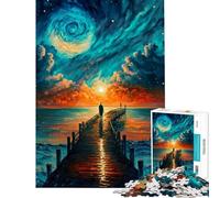 Rompecabezas de 1000 Piezas para Adolescentes Puente al océano Pintura difícil y desafiante decoración del hogar Juegos relajantes para Mayores de 14 años 38x26cm