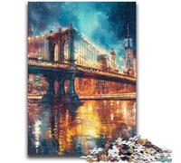 Rompecabezas de 1000 Piezas para Adolescentes, Puente de Manhattan, Juguete Educativo para aliviar el estrés, interacción Entre Padres e Hijos, para niños de 14 años, 50x75cm