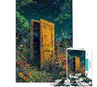 Rompecabezas de 1000 Piezas para Adolescentes Puerta Abierta en un Campo de Flores Rompecabezas para Adultos Juegos relajantes Desafío difícil cumpleaños (Tamaño 38x26cm)