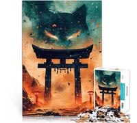 Rompecabezas de 1000 Piezas para Adolescentes Puerta del Espíritu del Zorro Japonés Juguetes educativos Regalos de cumpleaños 38x26cm