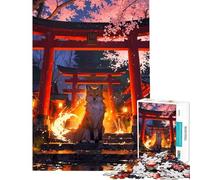 Rompecabezas de 1000 Piezas para Adolescentes Puerta Kitsune Mística Diversión en casa decoración artística para el hogar Juegos Familiares Apto para Mayores de 14 años (38x26cm)