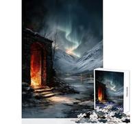 Rompecabezas de 1000 Piezas para Adolescentes Puerta mística a un Paisaje Invernal Juguetes antiestrés Ideas de Regalo Juego Familiar Entrena tu Cerebro y Tus Manos tamaño 38x52cm