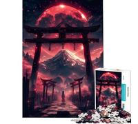 Rompecabezas de 1000 Piezas para Adolescentes Puerta Torii de la Luna de Sangre Un Reto para completar Juego Educativo Familiar para Mayores de 14 años (50x75cm)