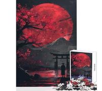 Rompecabezas de 1000 Piezas para Adolescentes Puerta Torii de la Luna Roja Fuji Juguete Educativo Grandes Regalos y Juguetes Juegos Divertidos Entrena tu Cerebro y Tus Manos tamaño 38x52cm