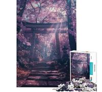 Rompecabezas de 1000 Piezas para Adolescentes Puerta Torii Japonesa Sakura Rompecabezas para Adultos Juego de ingenio Una Obra de Arte cumpleaños (Tamaño 38x26cm)