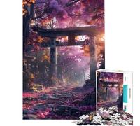 Rompecabezas de 1000 Piezas para Adolescentes Puerta Torii Japonesa Sakura Rompecabezas para Adultos Juegos relajantes Corte de precisión Ideal para cumpleaños y Navidad (tamaño 50x75cm)