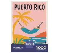 Rompecabezas De 1000 Piezas para Adolescentes Puerto Rico Beach Hammock Travel Rompecabezas Juego Familiar Pero Divertido Y Humorístico Cumpleaños 70x50cm/1000pcs