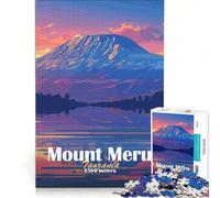 Rompecabezas de 1000 Piezas para Adolescentes Puesta de Sol en el Monte Meru Juegos Divertidos para ejercitar la Mente y Las Manos Un desafío único 50x75cm