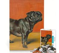Rompecabezas de 1000 Piezas para Adolescentes Pug Cupcake Estilo Mediados de Siglo Juguetes para armar Mejora la Memoria colección de Artistas Bellas Artes 50x75cm
