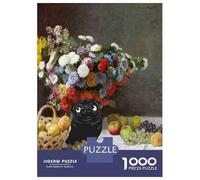 Rompecabezas De 1000 Piezas para Adolescentes Pug Flowers Still Life Claude Monet Rompecabezas para Adultos Juguetes Antiestrés Análisis Y Lógica Cumpleaños Y Navidad 70x50cm/1000pcs