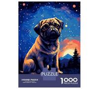 Rompecabezas De 1000 Piezas para Adolescentes Pug Magical Pixel Art Rompecabezas para Adultos Juegos Familiares Mejora La Memoria Cumpleaños Y Navidad 70x50cm/1000pcs