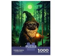 Rompecabezas De 1000 Piezas para Adolescentes Pug Wizard Forest Pixel Rompecabezas para Adultos Juegos Familiares Decoración De Pared Regalos Y Cumpleaños Únicos 70x50cm/1000pcs
