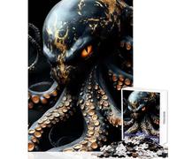 Rompecabezas de 1000 Piezas para Adolescentes Pulpo Dorado Juguete para decoración de Pared Regalo de Amigo Secreto Juego Imposible descompresión Intelectual tamaño 38x52cm