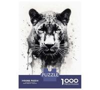 Rompecabezas De 1000 Piezas para Adolescentes Puma Beauty Black Ink Rompecabezas para Adultos Juegos Relajantes Decoración De Pared para Cumpleaños, Navidad 38x26cm/1000pcs