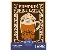Rompecabezas De 1000 Piezas para Adolescentes Pumpkin Spice Latte Illustration Rompecabezas para Adultos Juego De Ingenio Juego De Corte De Precisión Regalos Desafiantes 70x50cm/1000pcs