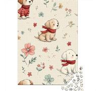 Rompecabezas De 1000 Piezas para Adolescentes Puppy Dog Scarf Pattern Rompecabezas para Adultos Juegos Relajantes Alivia El Estrés Ayuda A Ejercitar El Cerebro 70x50cm/1000pcs