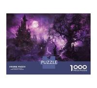 Rompecabezas De 1000 Piezas para Adolescentes Purple Gothic Forest Scene Rompecabezas para Adolescentes Juego De Ingenio Mejora La Memoria Diversión En Casa Actividades, 38x26cm/1000pcs