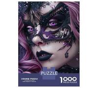 Rompecabezas De 1000 Piezas para Adolescentes Purple Gothic Masked Woman Rompecabezas para Adultos Juego Práctico Mejora La Memoria Regalo De Cumpleaños, Regalos, 52x38cm/1000pcs