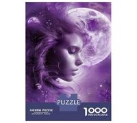 Rompecabezas De 1000 Piezas para Adolescentes Purple Moon Fantasy Art Print Rompecabezas para Adultos Juegos De Relajación Regalos De Cumpleaños para Amigos Y Familiares 38x26cm/1000pcs