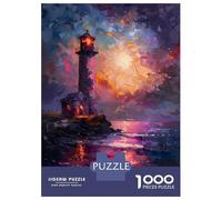 Rompecabezas De 1000 Piezas para Adolescentes Purple Ocean Lighthouse Rompecabezas para Adultos Juegos Relajantes Desafío Difícil Diversión En Casa Actividades, 70x50cm/1000pcs