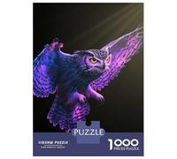 Rompecabezas De 1000 Piezas para Adolescentes Purple Owl in Flight Rompecabezas para Adultos Juguetes Antiestrés Análisis Y Lógica Cumpleaños Y Navidad 38x26cm/1000pcs