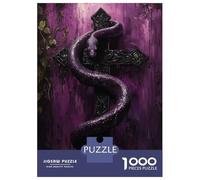 Rompecabezas De 1000 Piezas para Adolescentes Purple Snake on Gothic Cross Rompecabezas para Adultos Juego Práctico Pero Divertido Y Humorístico Regalos para Reducir El Estrés 52x38cm/1000pcs