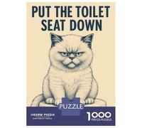 Rompecabezas De 1000 Piezas para Adolescentes Put The Toilet Seat Down Rompecabezas para Adultos Juguete Decoración De Pared Mejora La Memoria Desafío Educativo 38x26cm/1000pcs