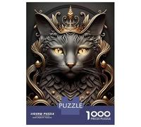 Rompecabezas De 1000 Piezas para Adolescentes Queen Cat Golden Art Deco Rompecabezas Juegos De Relajación Análisis Y Lógica Desafío Educativo 70x50cm/1000pcs