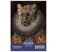 Rompecabezas De 1000 Piezas para Adolescentes Queen Leopard Oil Portrait Rompecabezas para Adultos Juegos Relajantes Decoración Desafío Educativo 70x50cm/1000pcs