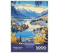 Rompecabezas De 1000 Piezas para Adolescentes Queenstown, New Zealand Landscape Rompecabezas para Adultos Juego Práctico Decoración De Pared Regalos Y Cumpleaños Únicos 70x50cm/1000pcs