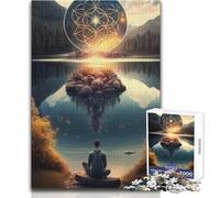 Rompecabezas de 1000 Piezas para Adolescentes Quietud Junto al Lago Hermoso diseño Juego Mejora la Memoria Regalo de cumpleaños Tamaño 38x26cm