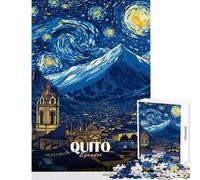 Rompecabezas de 1000 Piezas para Adolescentes Quito Ecuador ︰ Paisaje Urbano Estrellado Juego de ingenio Juguete difícil Decoración de Pared Ayuda a ejercitar el Cerebro (38x26cm)