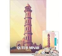 Rompecabezas de 1000 Piezas para Adolescentes Qutub Minar India Juegos Familiares Corte de precisión cumpleaños y Navidad 38x26cm