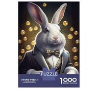 Rompecabezas De 1000 Piezas para Adolescentes Rabbit Suit Animal Rompecabezas para Adultos Juego Familiar Desafío Difícil 38x26cm/1000pcs