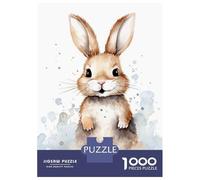 Rompecabezas De 1000 Piezas para Adolescentes Rabbit Watercolor Rompecabezas para Adultos Juguetes Antiestrés Análisis Y Lógica Cumpleaños Y Navidad 38x26cm/1000pcs